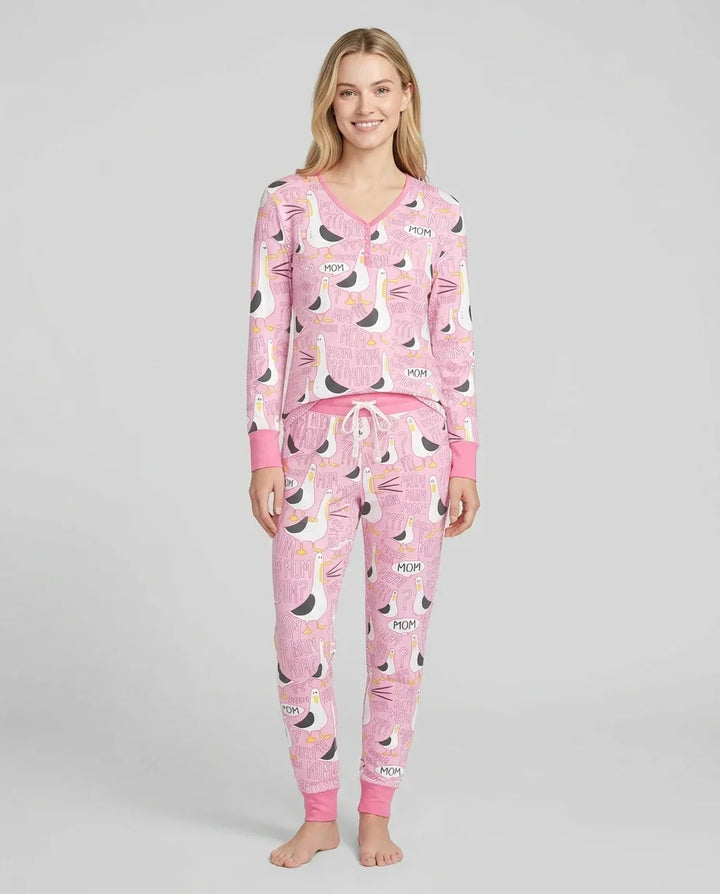 Funny Seagull MOM Bamboo Women Pajama Set