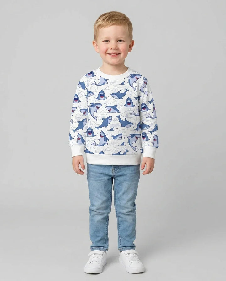 Big Sharks Attack Bamboo Crewneck Sweatshirt