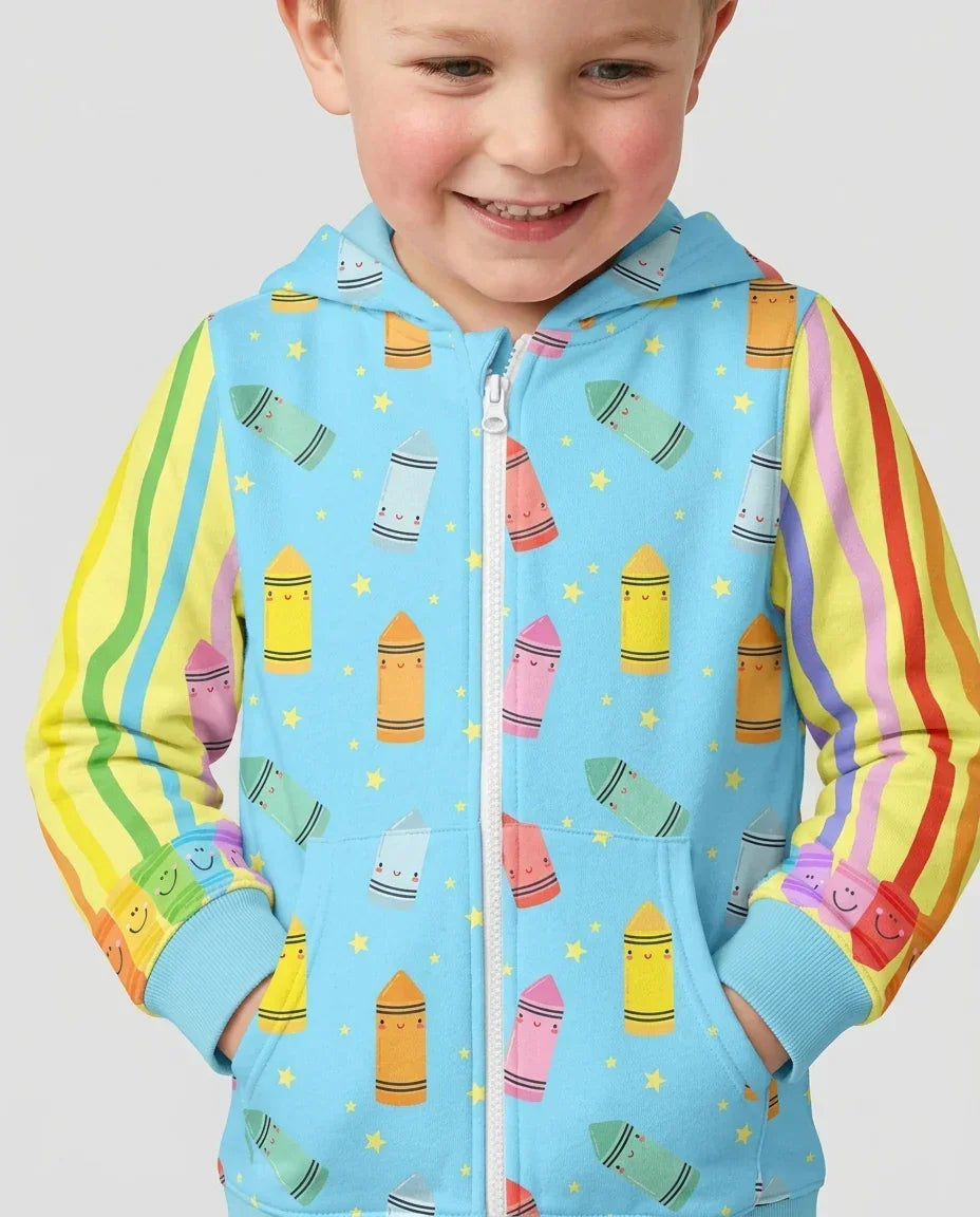 Happy Crayon Friends Bamboo Zip Hoodie