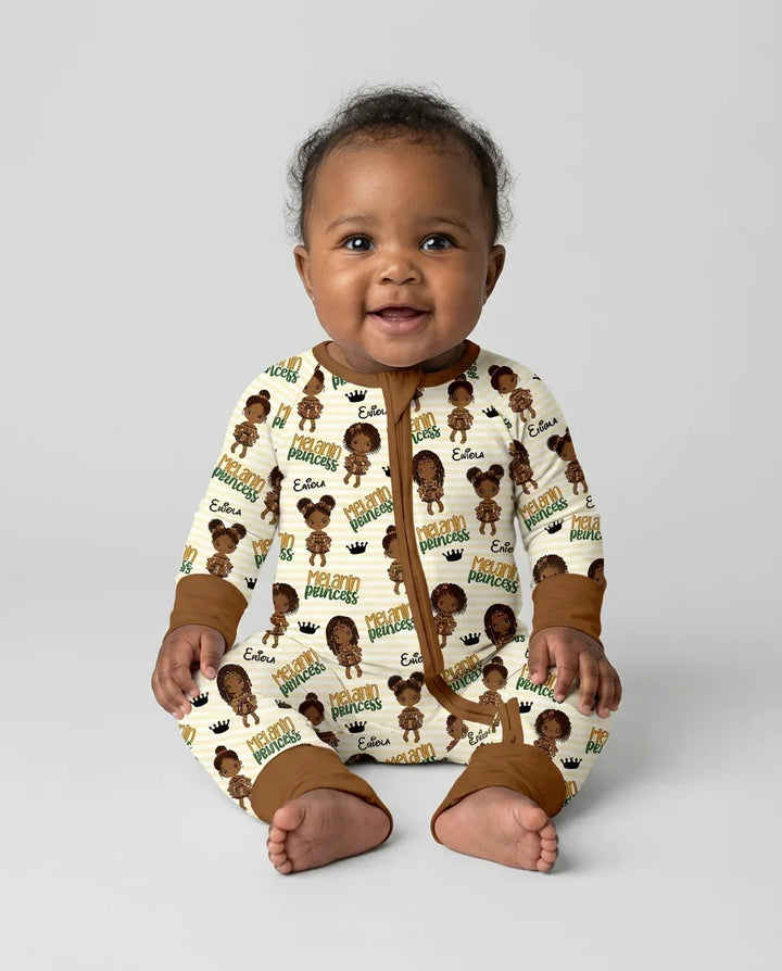 Custom Name Melanin Princess Bamboo Convertible Zippy