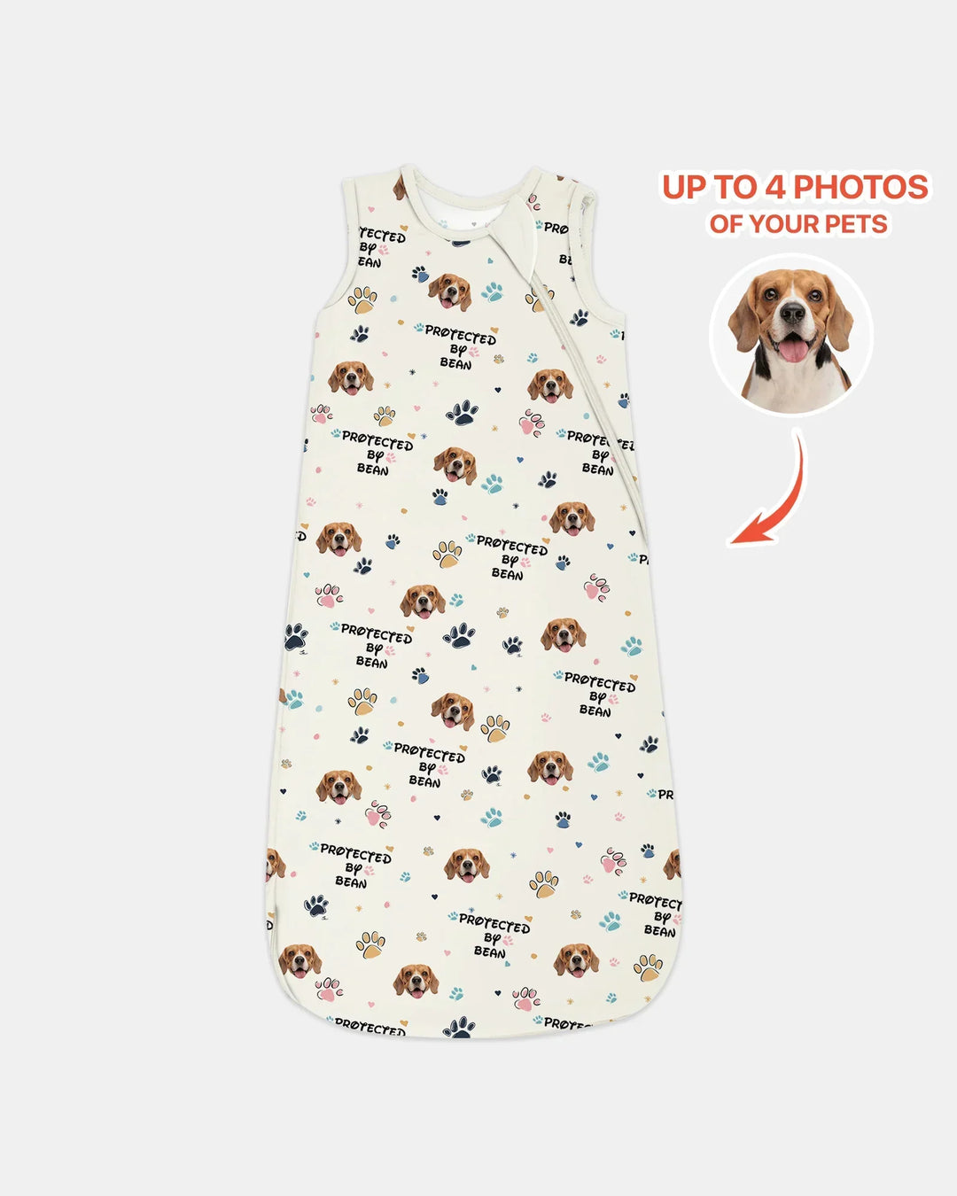 Custom Dog Photo Pattern Protected By Bamboo Sleep Bag