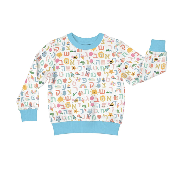 Hebrew Alphabet Bamboo Crewneck Sweatshirt