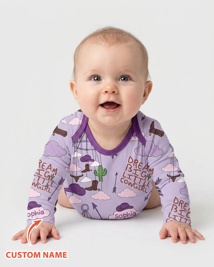 Litlle Cowboy Sis Bro Matching Bamboo Bodysuit