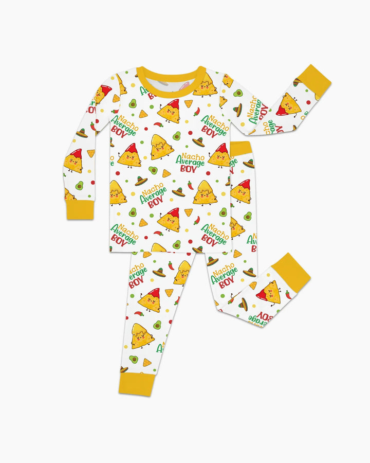 Lil Nacho Average Kid Bamboo Two Piece Long Sleeve Pajama Set