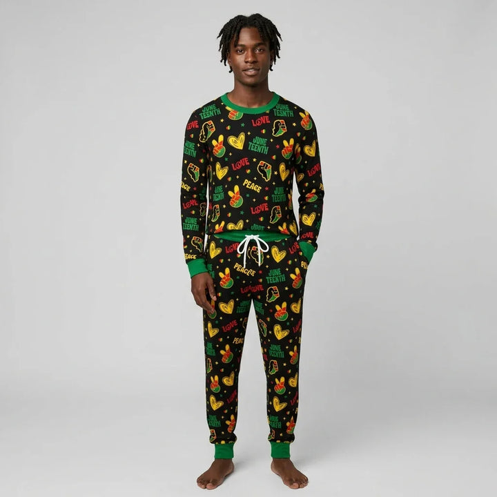 Peace Love Juneteenth Bamboo Men's Pajama Set