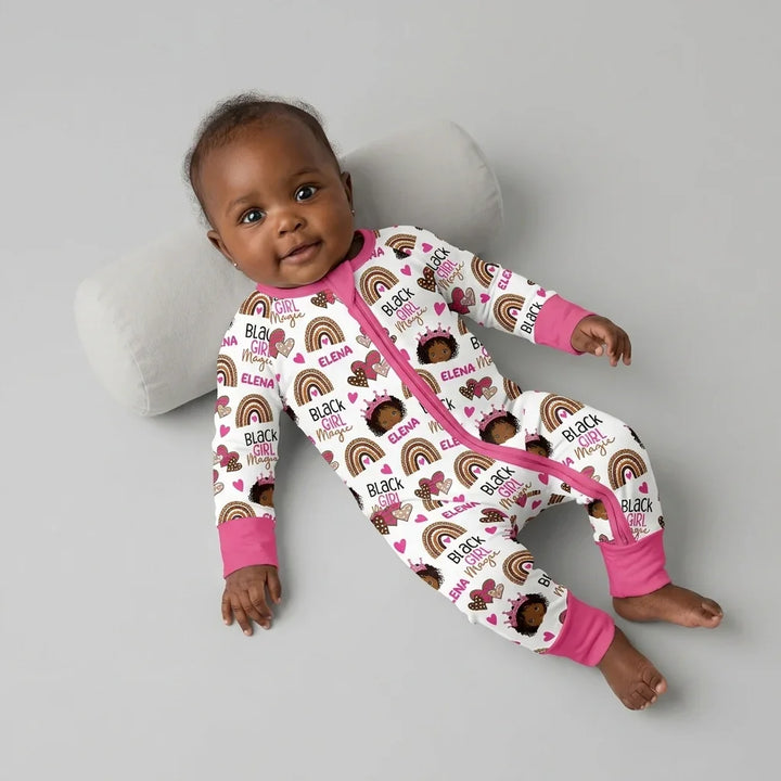 Custom Name Black Girl Magic Bamboo Convertible Zippy