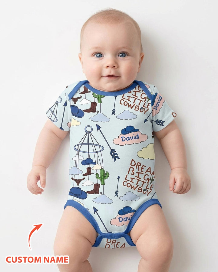 Litlle Cowboy Sis Bro Matching Bamboo Bodysuit