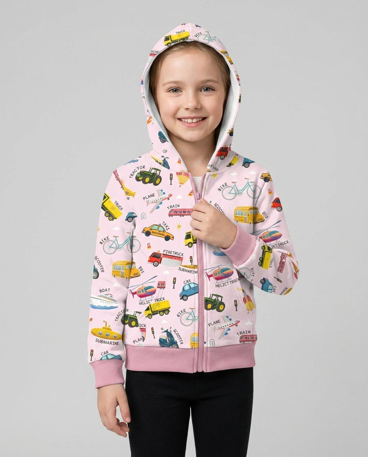 Vehicle Vocabulary Bamboo Zip Hoodie