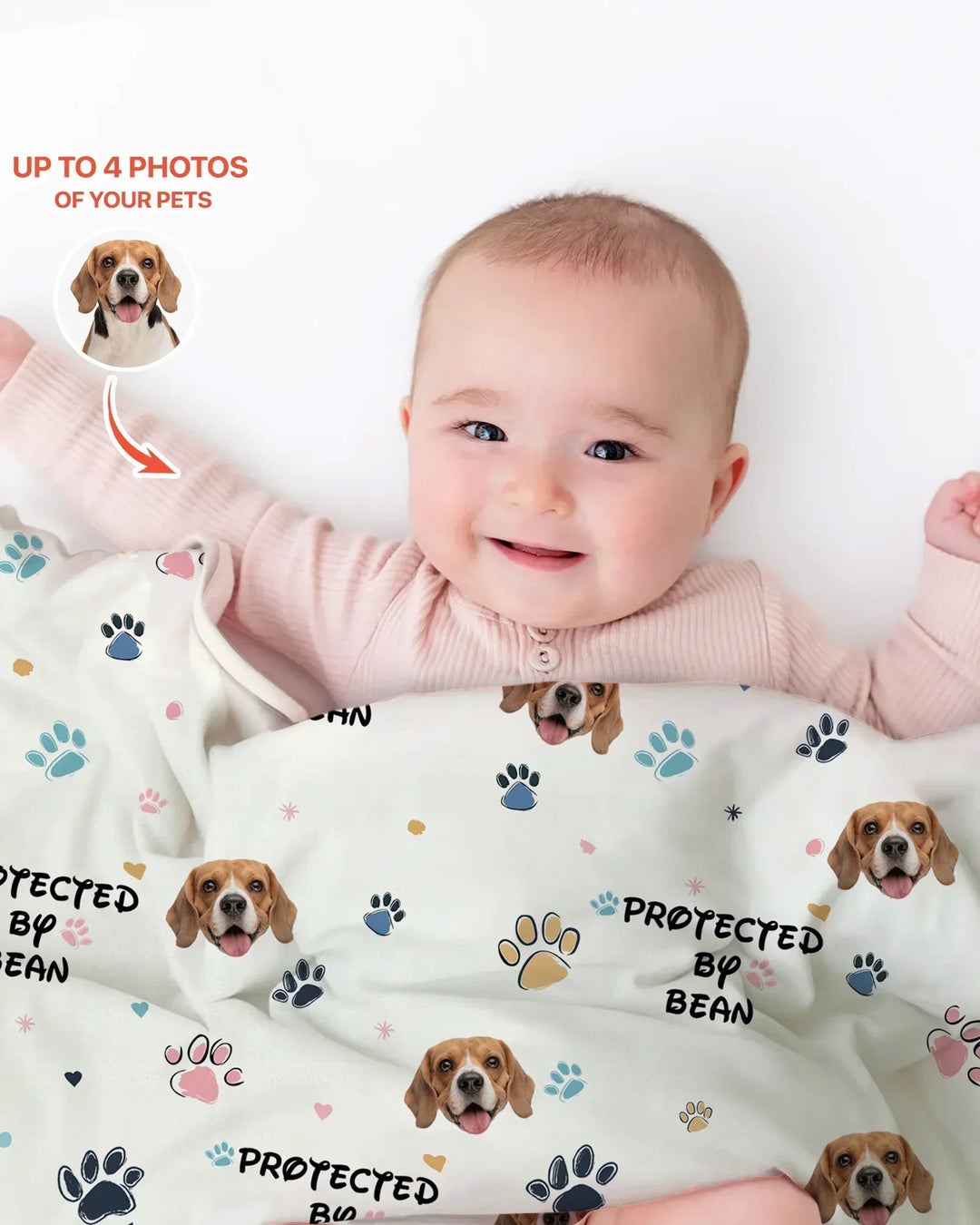 Custom Dog Pattern Bamboo Blanket