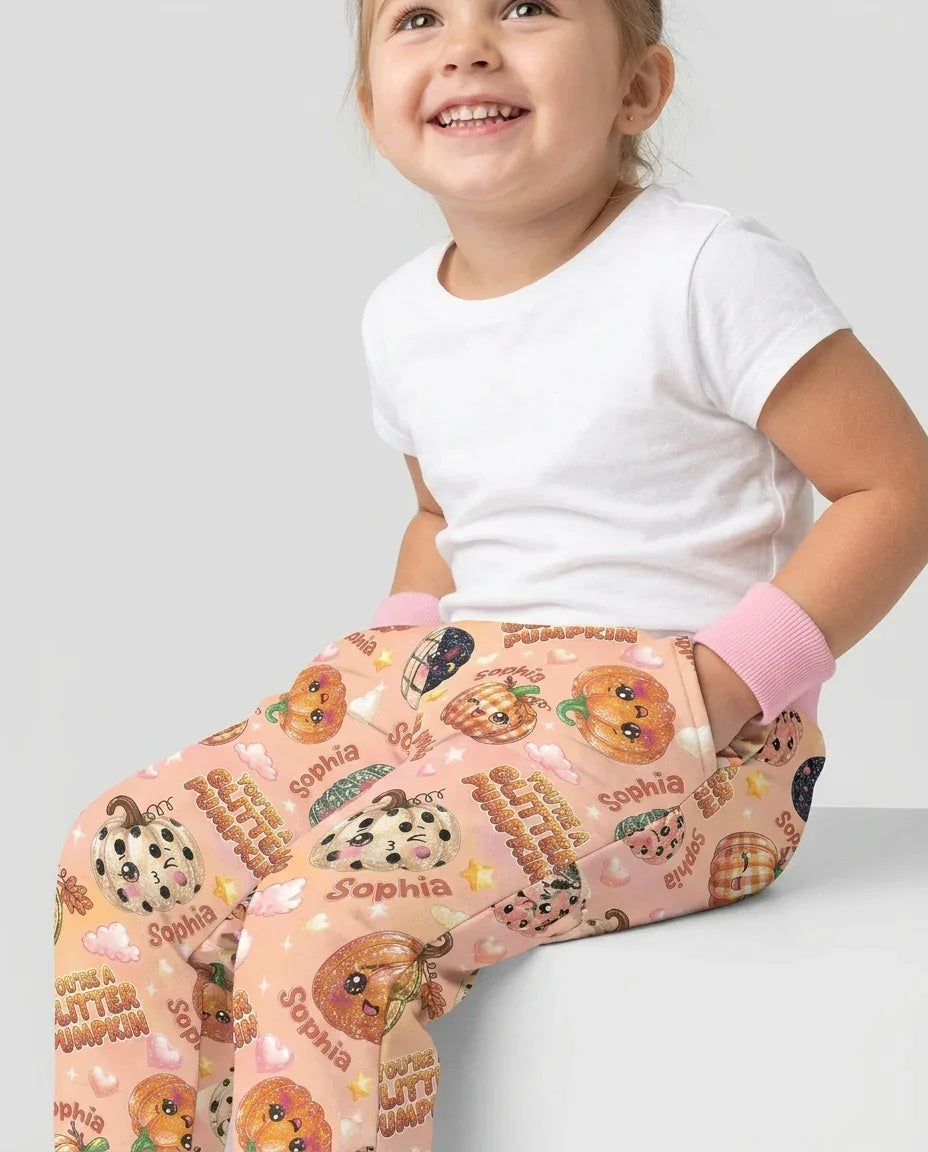 Custom Name You're A Glitter Pumpkin Bamboo Jogger