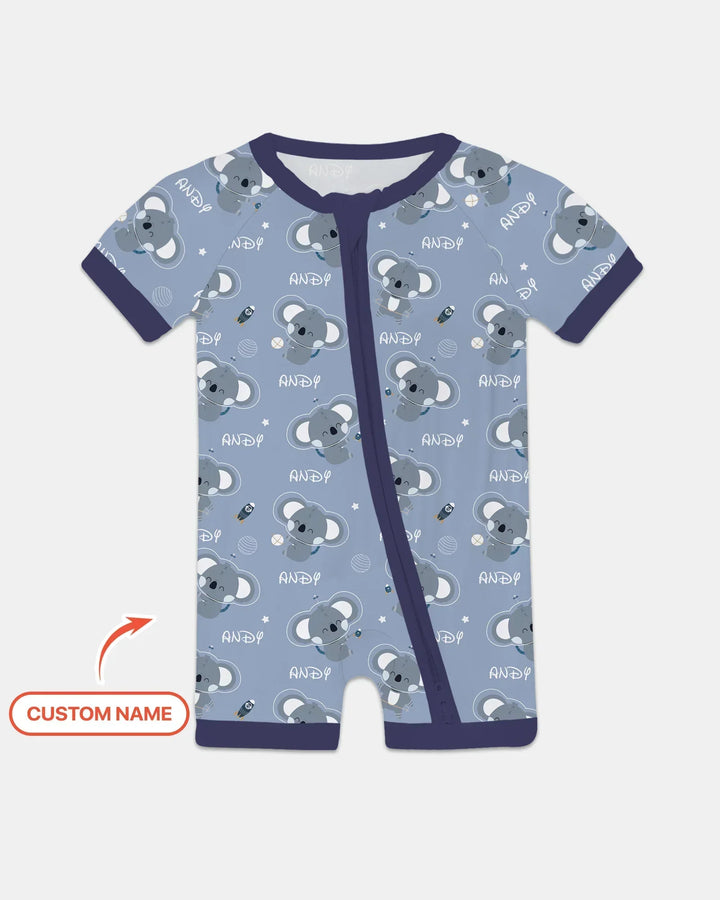 Custom Name Cosmic Koala Bamboo Shorty Zippy