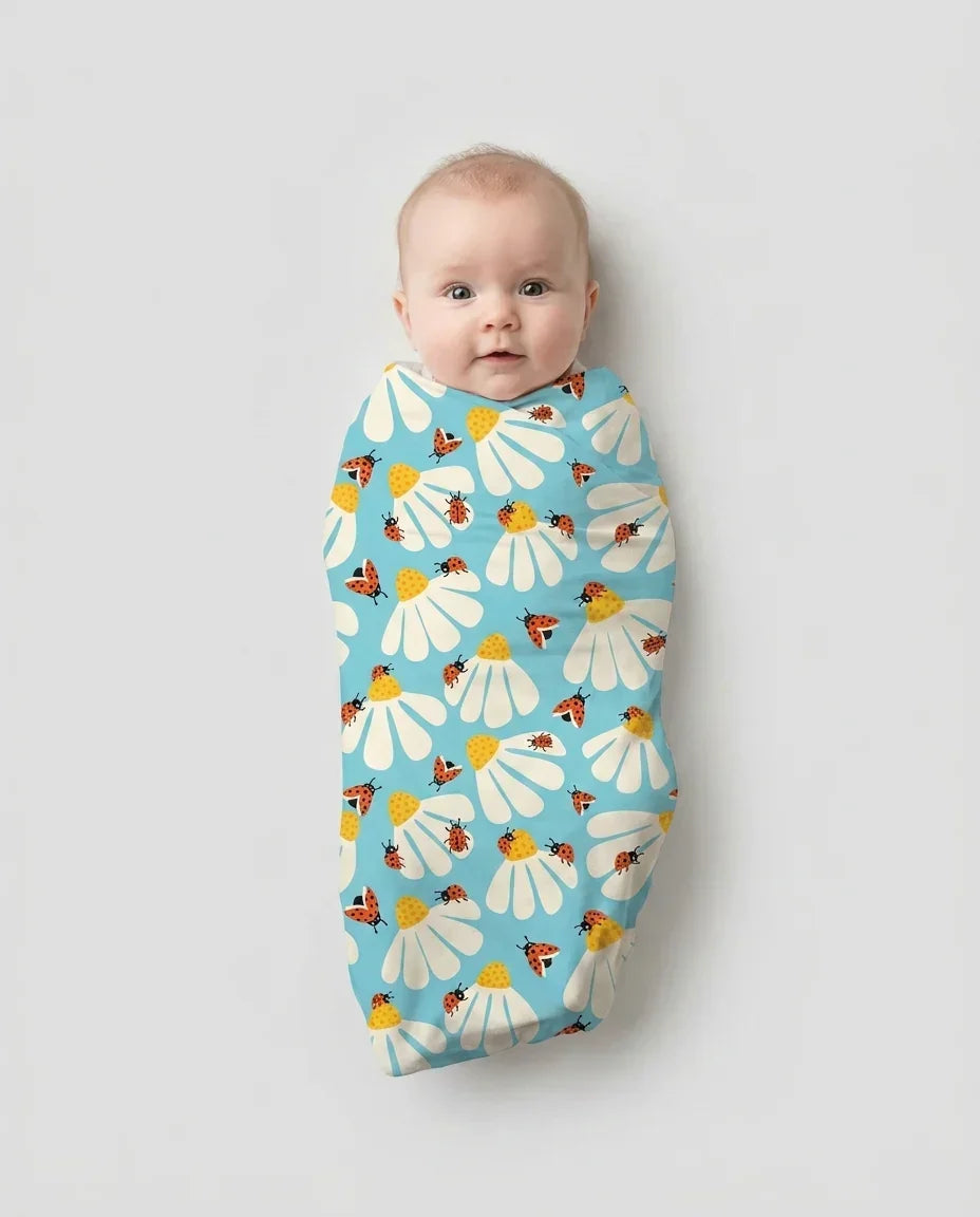 Lucky Little Bug swaddle blanket