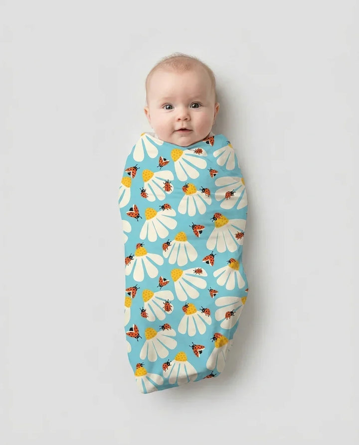 Lucky Little Bug swaddle blanket
