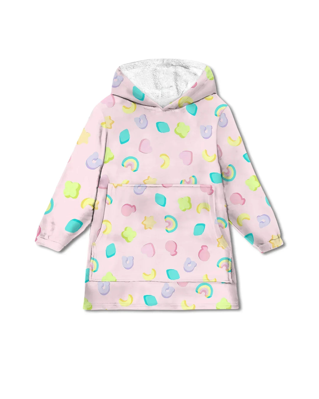 Pastel Lucky Charms Scatter Wearable Bamboo Blanket Hoodie