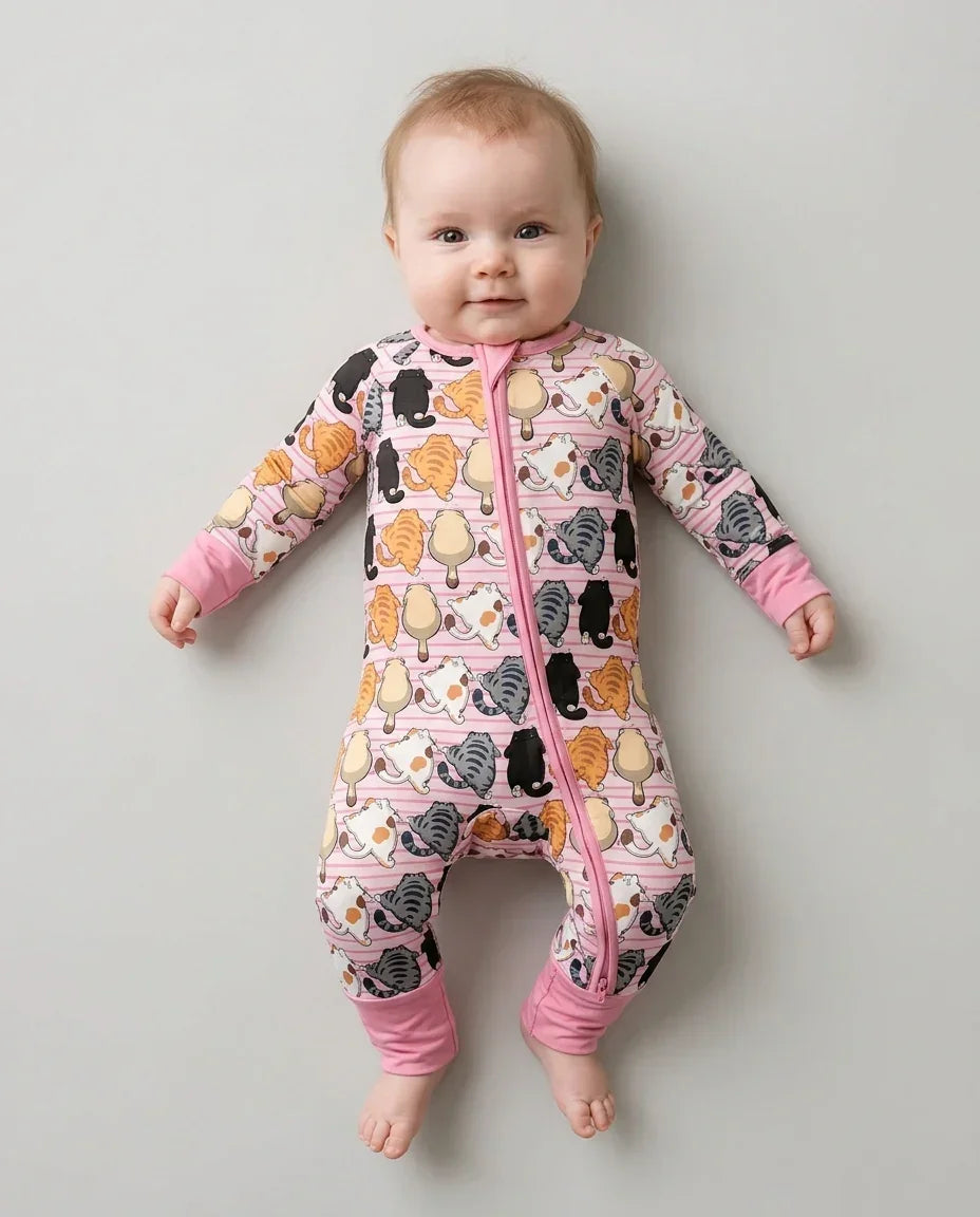 Funny Cat Butts Club Family Matching Bamboo Convertible Zippy