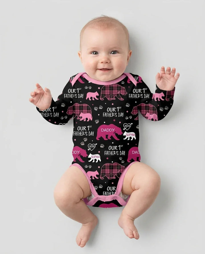 Our 1st Father's Day Daddy Bear & Me Matching Bamboo Bodysuit