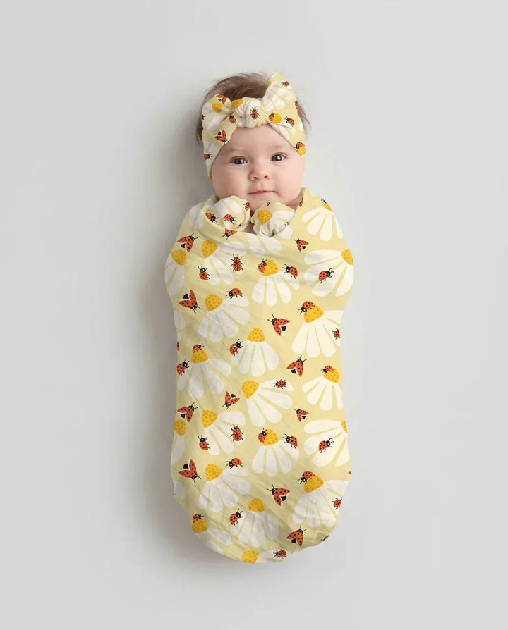 Lucky Little Bug swaddle blanket
