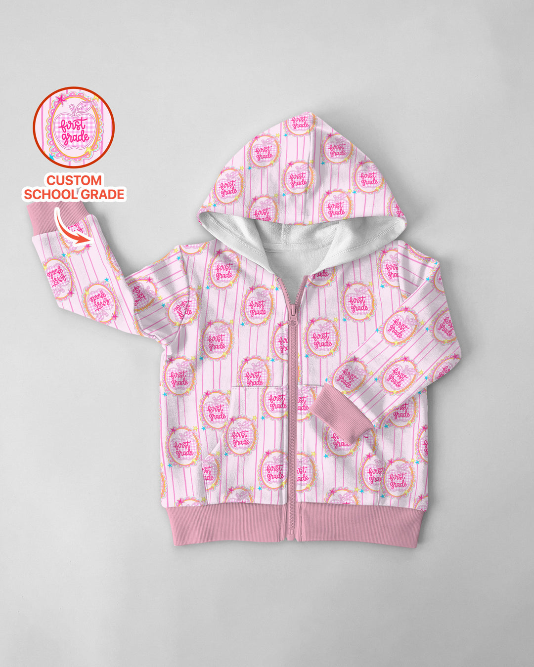 Custom Grade School Sweetie Bamboo Zip Hoodie