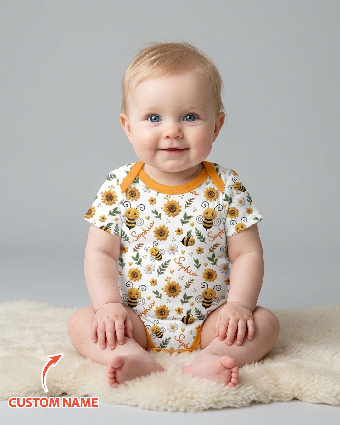 Bee Happy Sunflower Bamboo Bodysuit