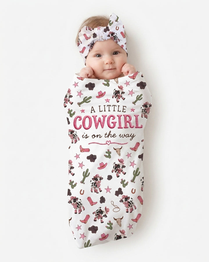 Little Cutie Cow swaddle blanket
