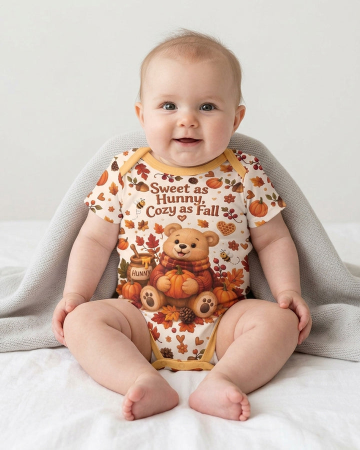 Cozy Hunny Bear Fall Bamboo Bodysuit