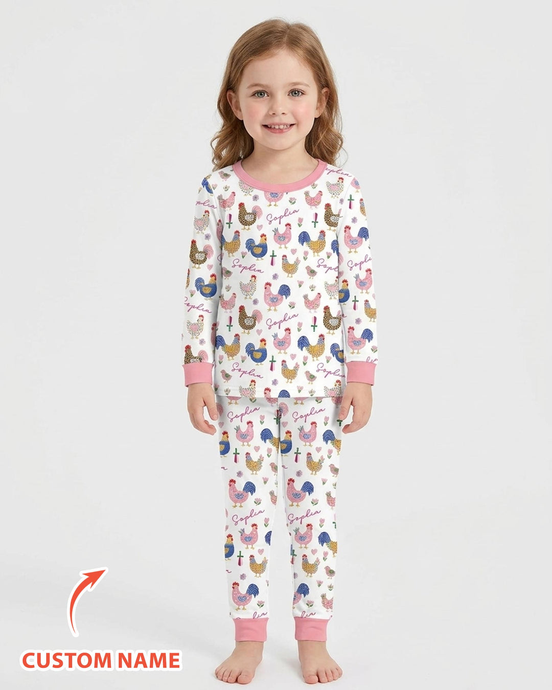 Cluck And Cozy Bamboo Two Piece Long Sleeve Pajama Set