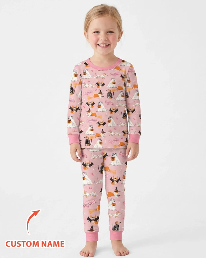 Halloween Dog Bamboo Two Piece Long Sleeve Pajama Set