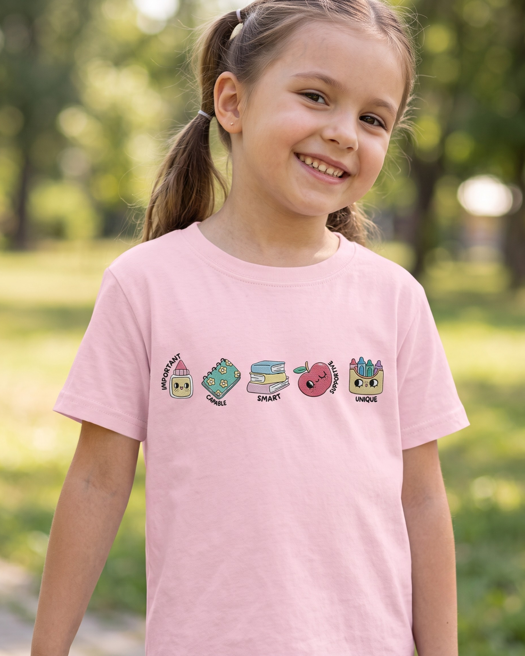 Little Learners Crew Embroidered Bamboo Crewneck T-Shirt
