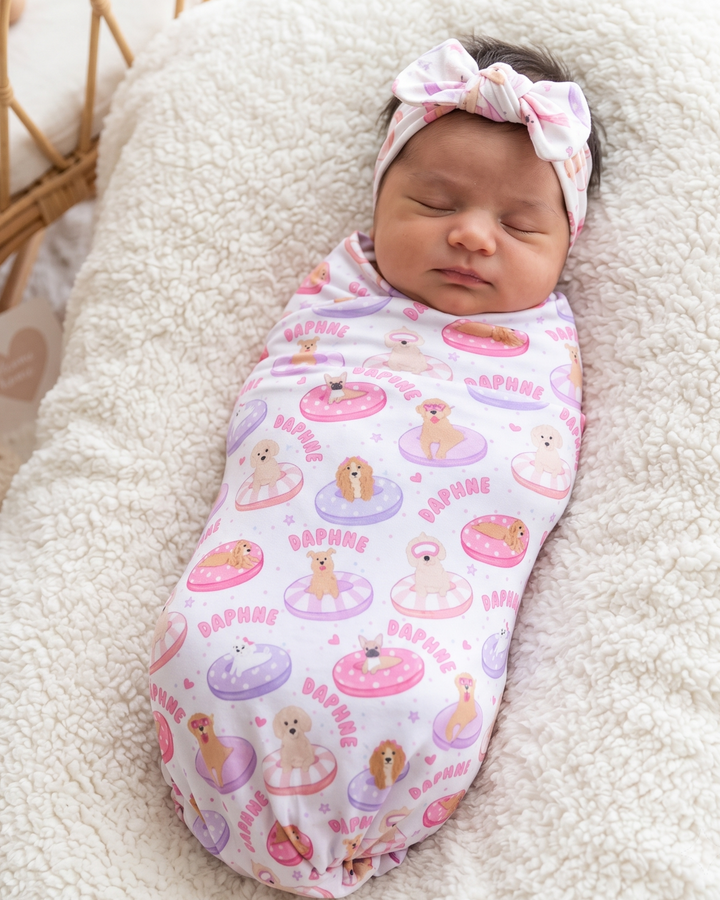 Puppy Playland Bamboo Swaddle Blanket