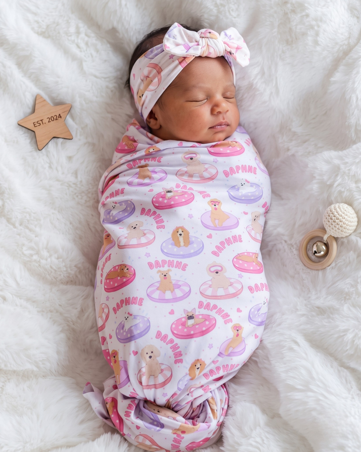 Puppy Playland Bamboo Swaddle Blanket