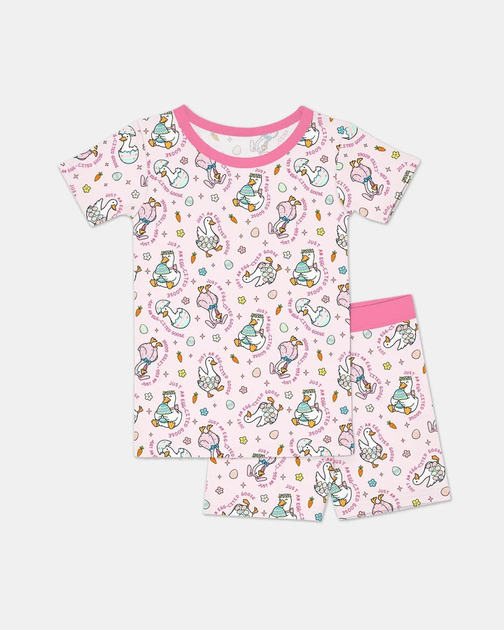Easter Silly Goose Bamboo Two Piece Short Sleeve Shorts Pajama Set