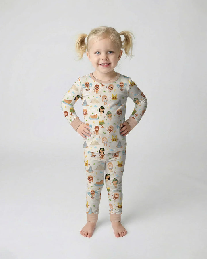 Moses Story Bamboo Two Piece Long Sleeve Pajama Set