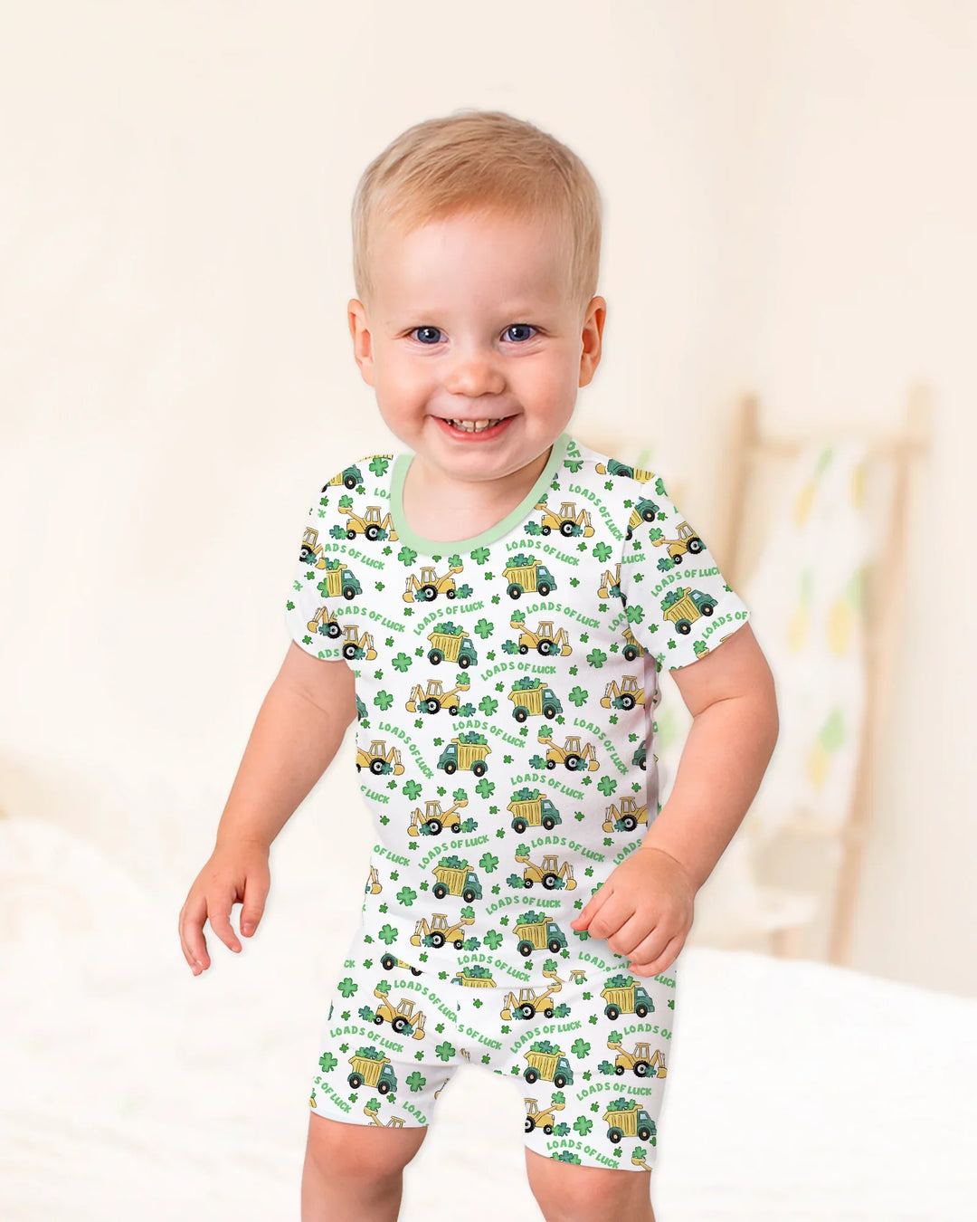 Loads Of Luck Bamboo Two Piece Short Sleeve Shorts Pajama Set