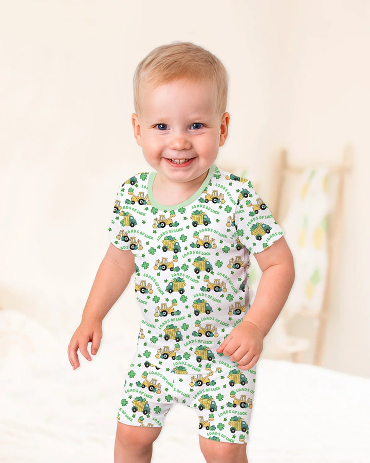 Loads Of Luck Bamboo Two Piece Short Sleeve Shorts Pajama Set