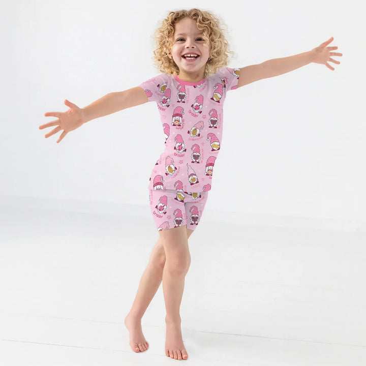 Happy Hanukkah Matching Family Two Piece Short Sleeve Shorts Pajama Set , Happy Hanukkah Matching Family Two Piece Short Sleeve Shorts Pajama Set - 12-18M / Girl
