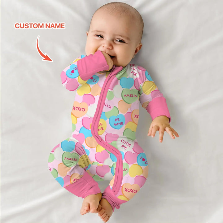 Valentine Candy Crush Family Matching Bamboo Convertible Zippy