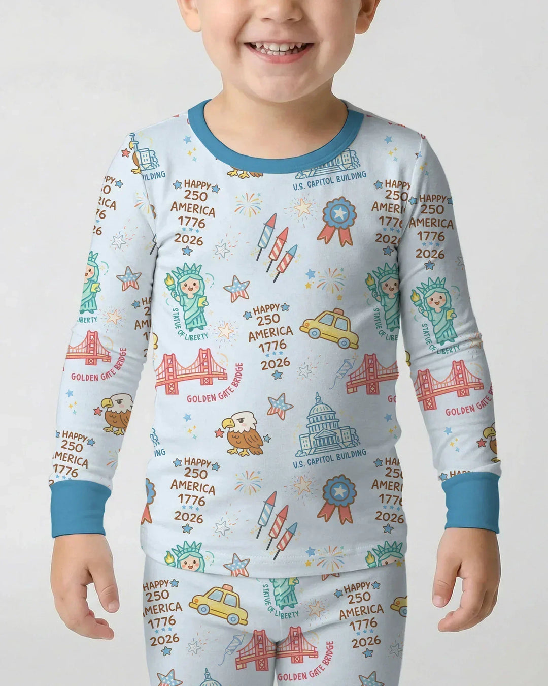 250 Years Of Freedom Bamboo Two Piece Long Sleeve Pajama Set