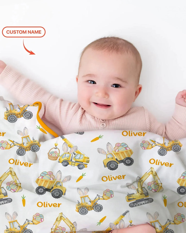 Custom name Eggs-cavator Construction Bamboo Blanket