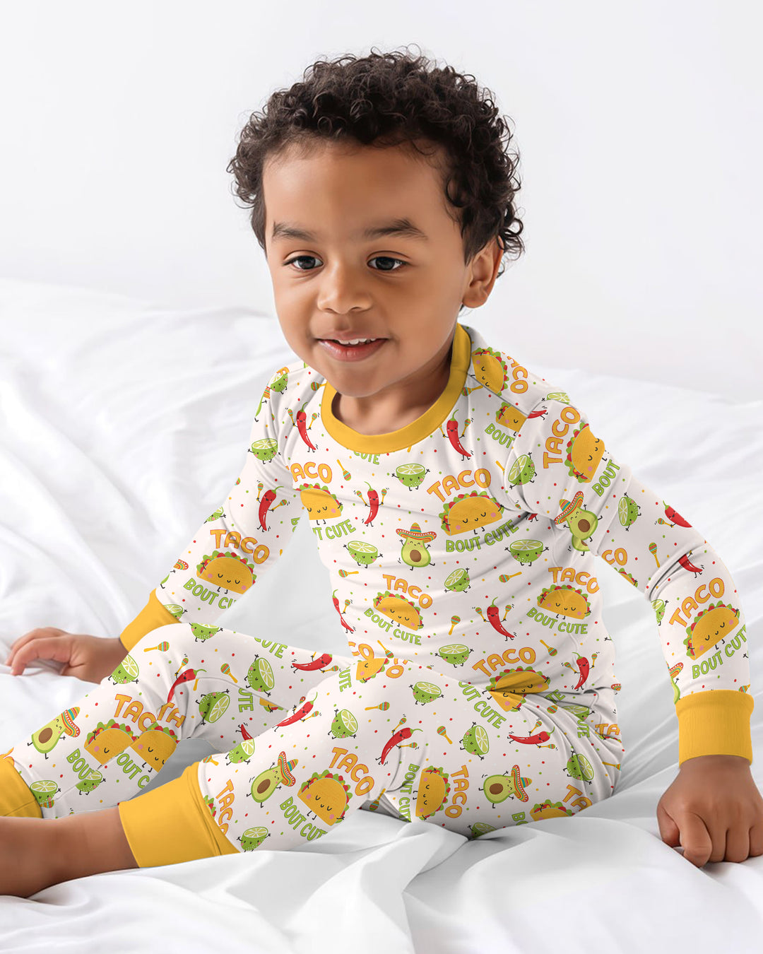 Funny Taco Bamboo Two Piece Long Sleeve Pajama Set