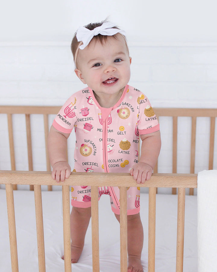 Family Hanukkah Matching Bamboo Shorty Zippy