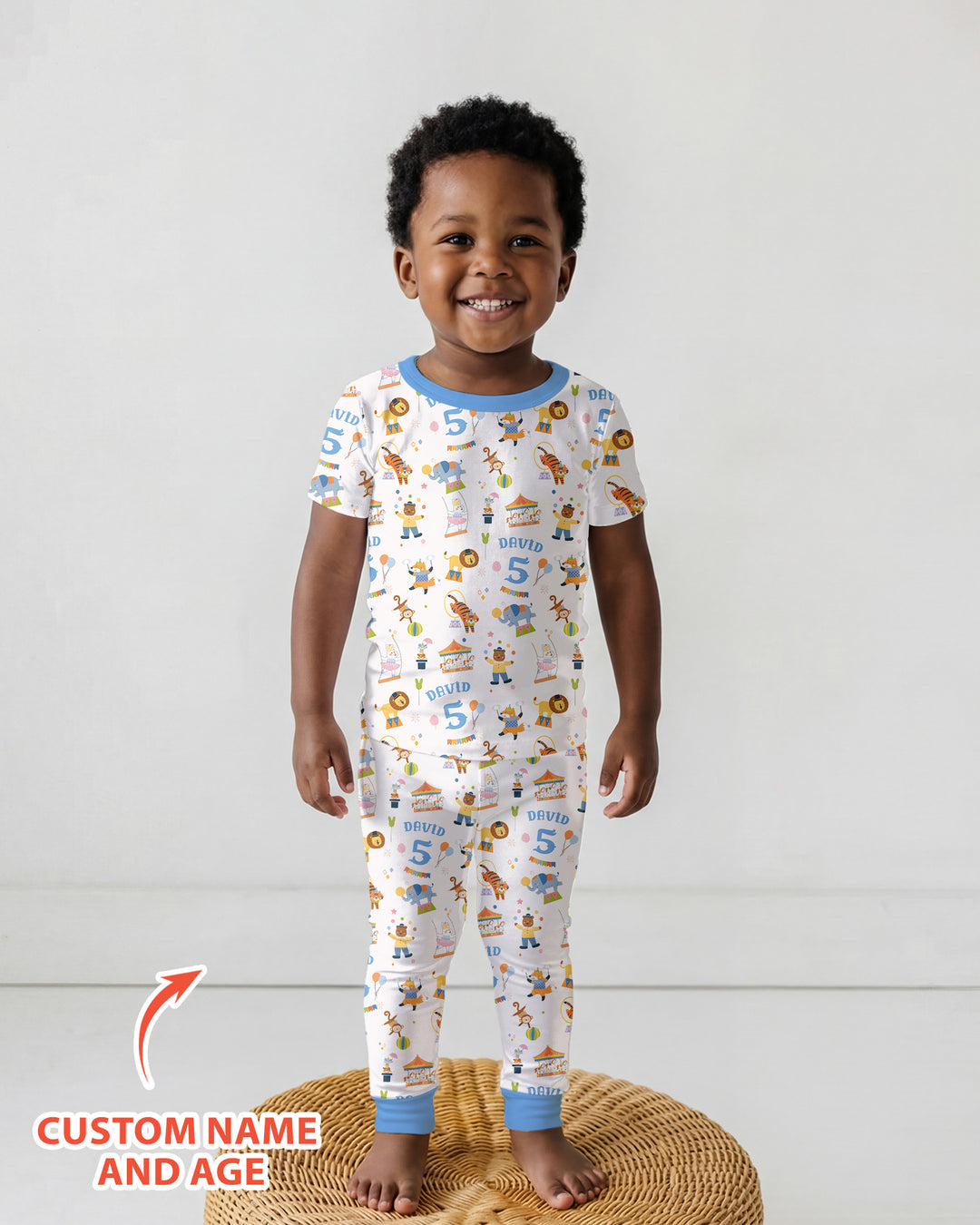 CUSTOM Template Bamboo Two Piece Short Sleeve Pyjamas Set