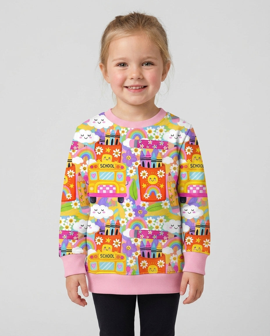 Retro Happy Classroom Bamboo Crewneck Sweatshirt