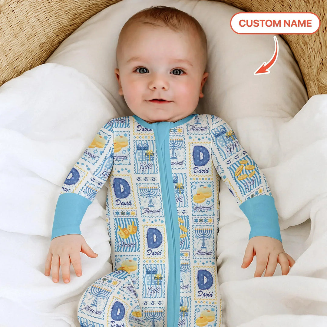 Light of Hanukkah Custom Name Bamboo Convertible Zippy
