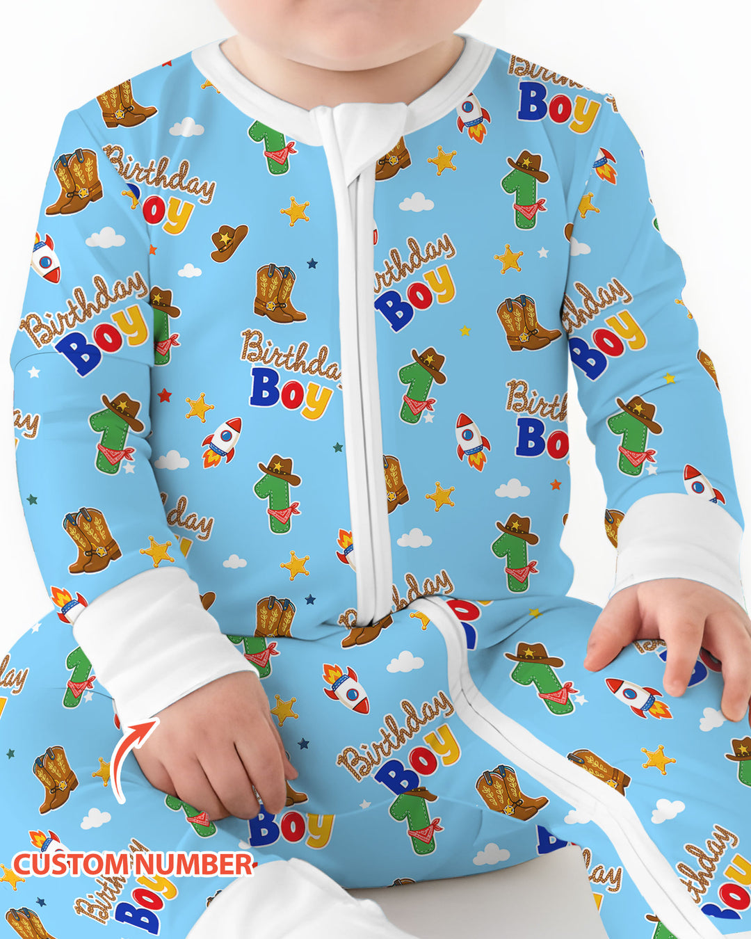 Custom Birthday Western Boy Bamboo Convertible Zippy
