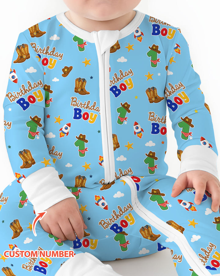 Custom Birthday Western Boy Bamboo Convertible Zippy