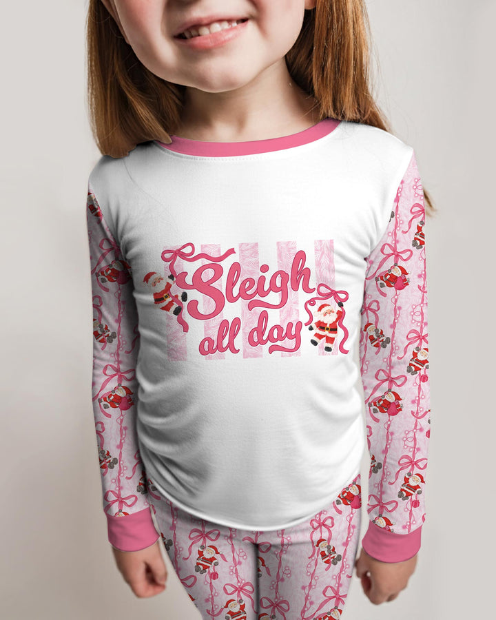 Sleigh All Day Santa Claus  Bamboo Two Piece Long Sleeve Pajama Set