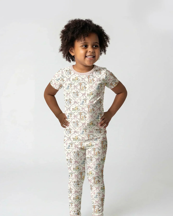 Spring Meadow Friends Bamboo Two Piece Short Sleeve Pajama Set