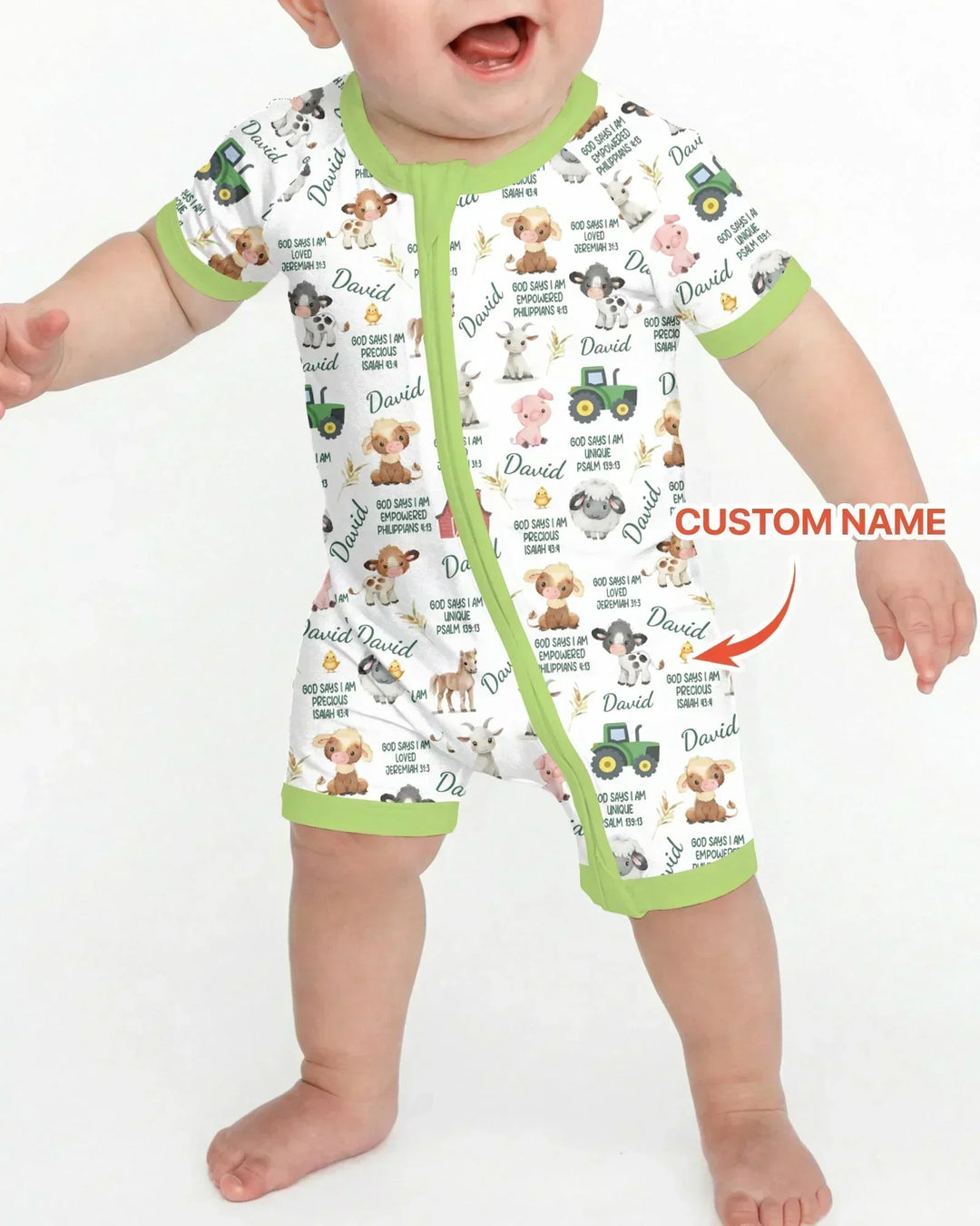Custom Name God Says I Am Farm Animals Bamboo Shorty Zippy