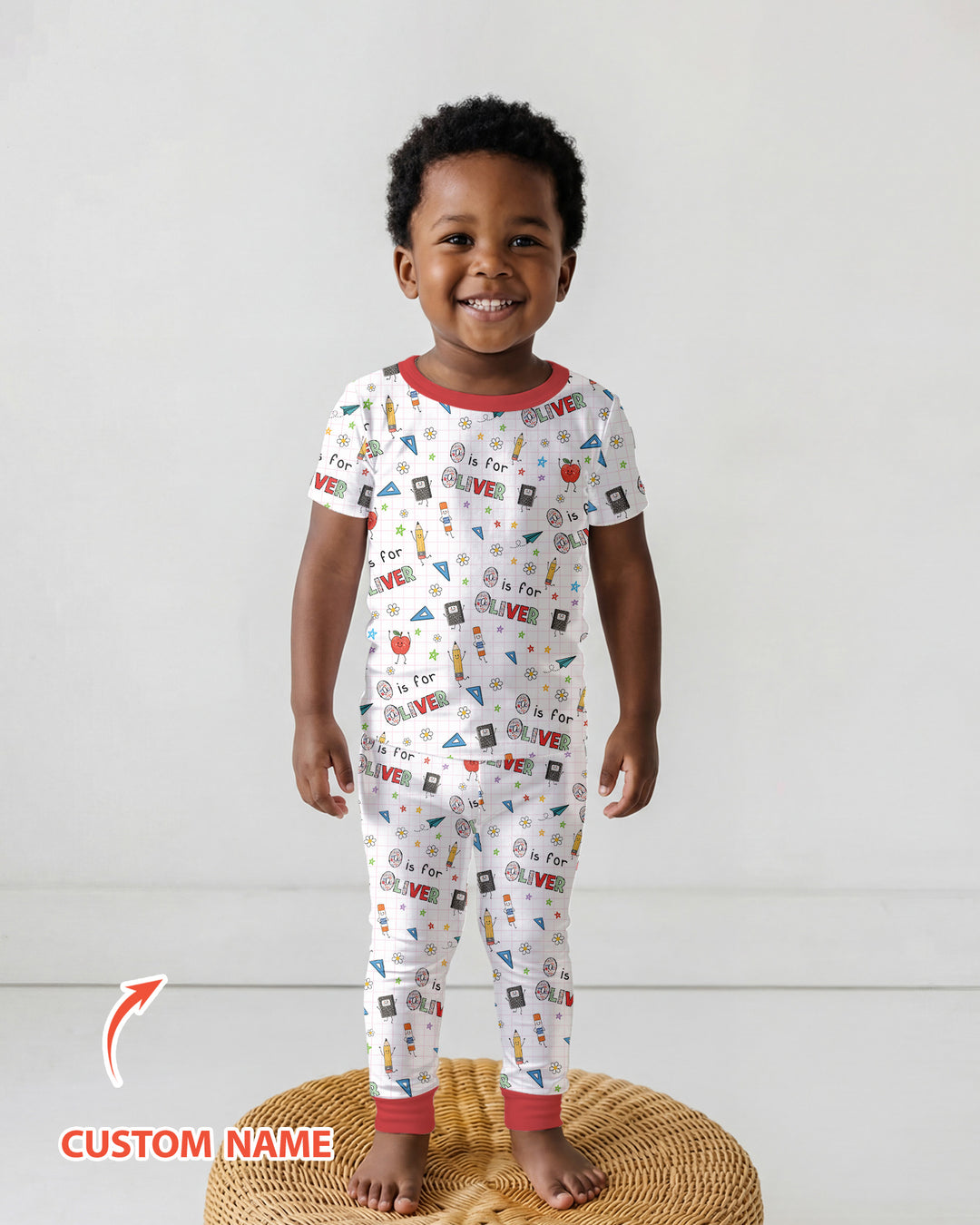 CUSTOM Template Bamboo Two Piece Short Sleeve Pyjamas Set