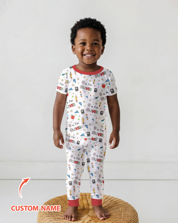 CUSTOM Template Bamboo Two Piece Short Sleeve Pyjamas Set